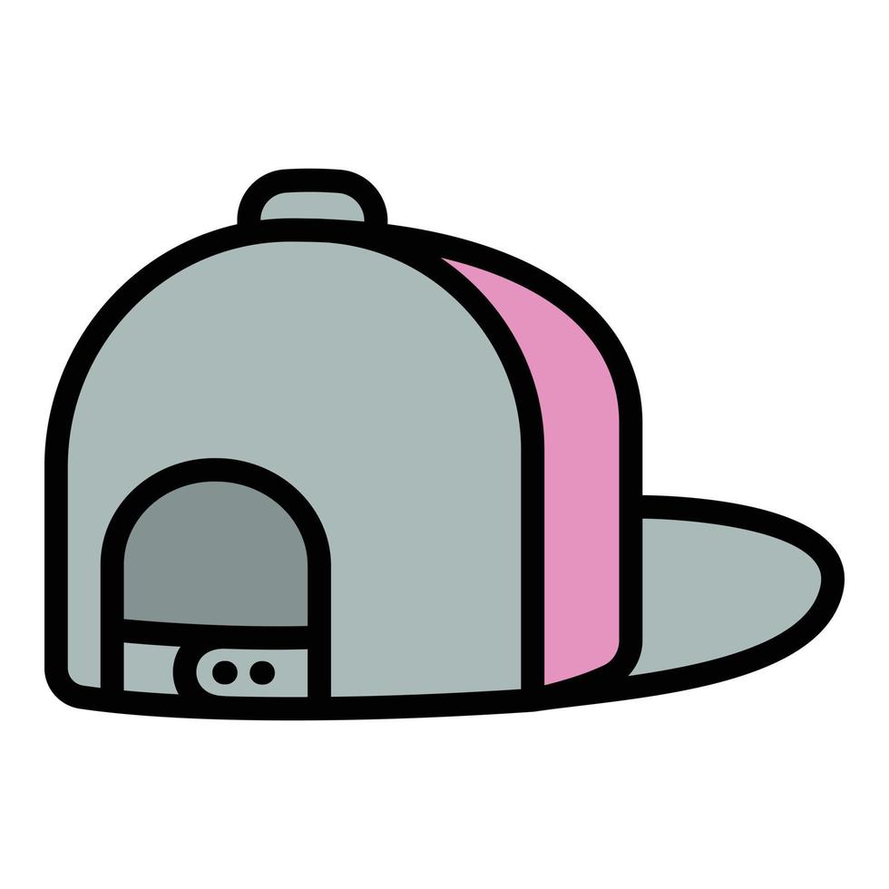 icono de gorra de béisbol de rapero, estilo de esquema vector