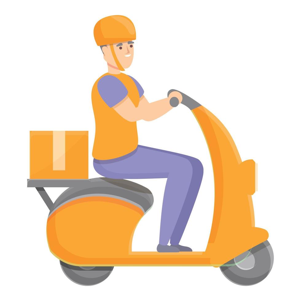 Scooter delivery icon cartoon vector. Service order 14360226 Vector Art