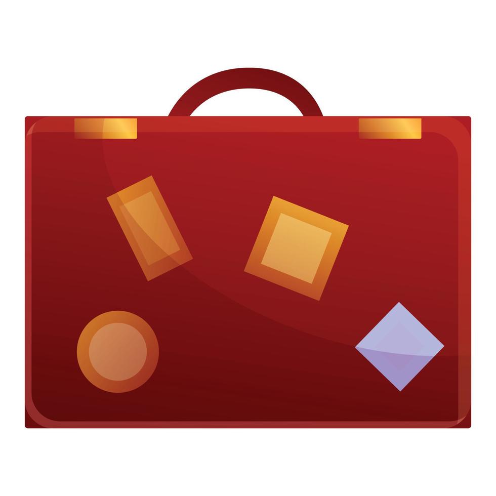 Travel suitcase icon, cartoon style vector