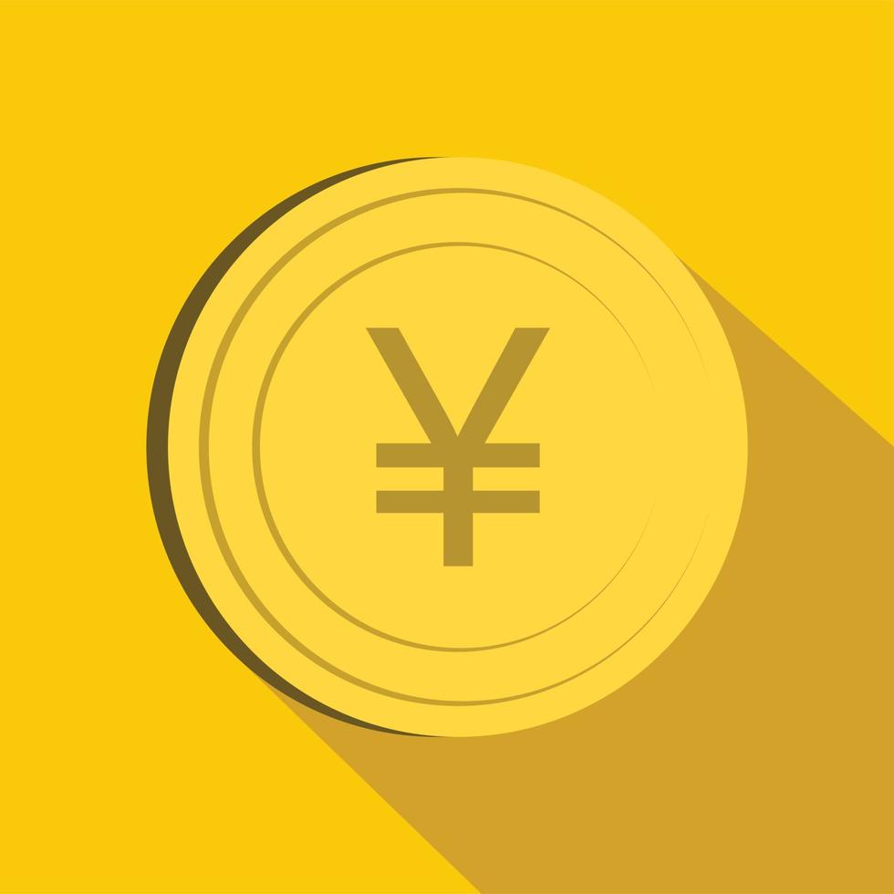 Yen icon, flat style vector