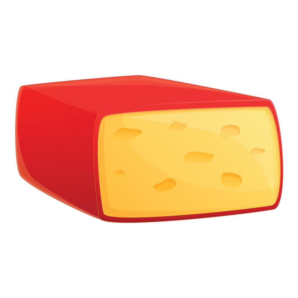Feta cheese icon, cartoon style vector