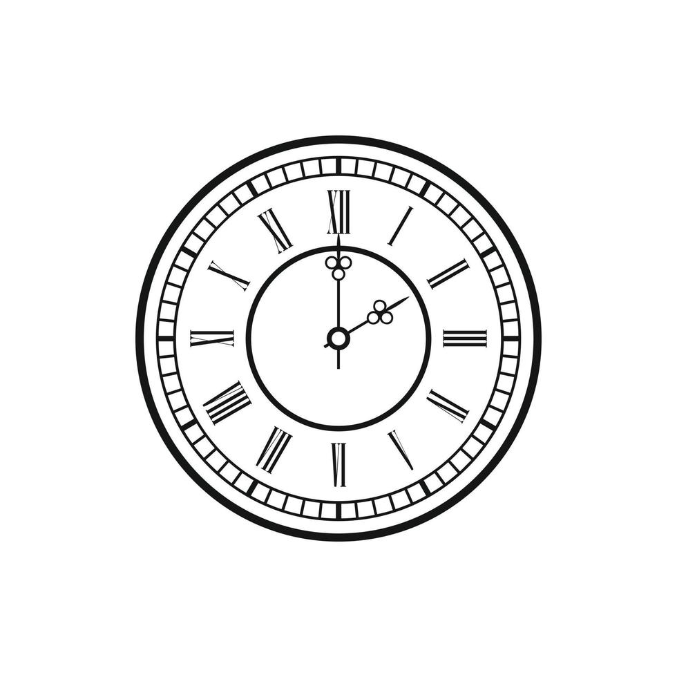 icono de reloj, estilo simple vector