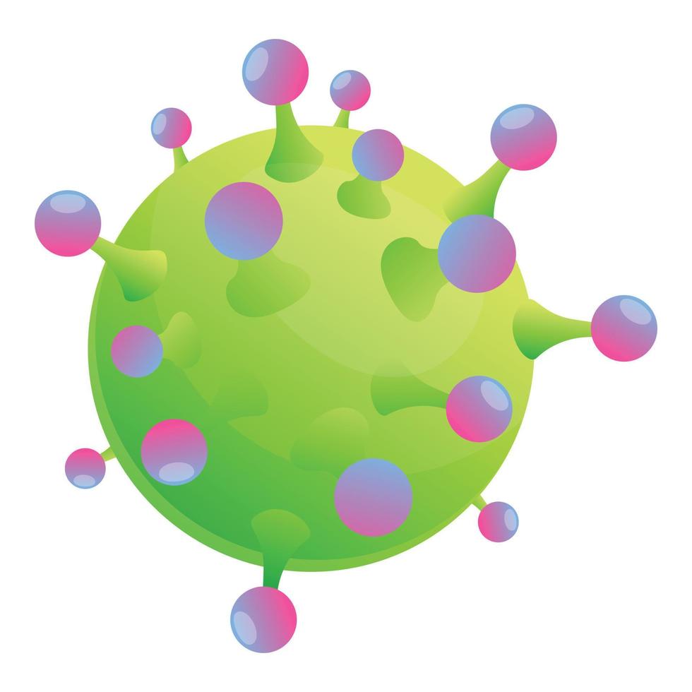 icono de virus, estilo de dibujos animados vector