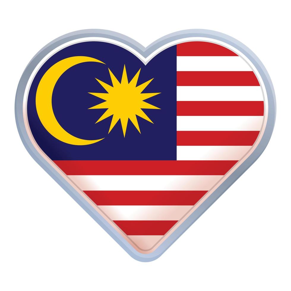 Heart Malaysia icon cartoon vector. Flag country vector