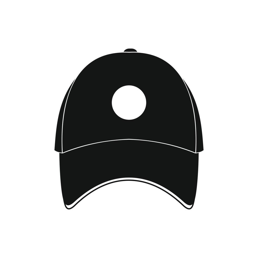 Baseball hat black simple icon vector