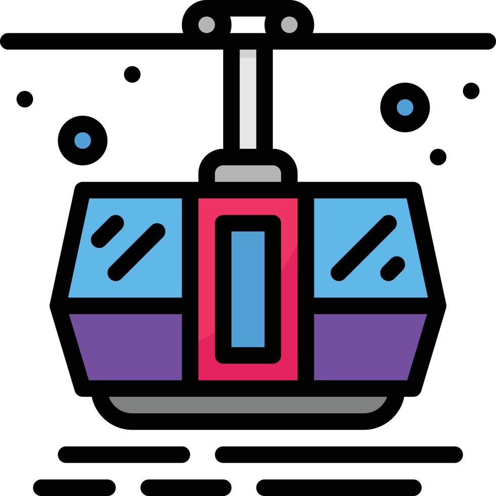 ropeway tourism travel cable entertainment - filled outline icon vector