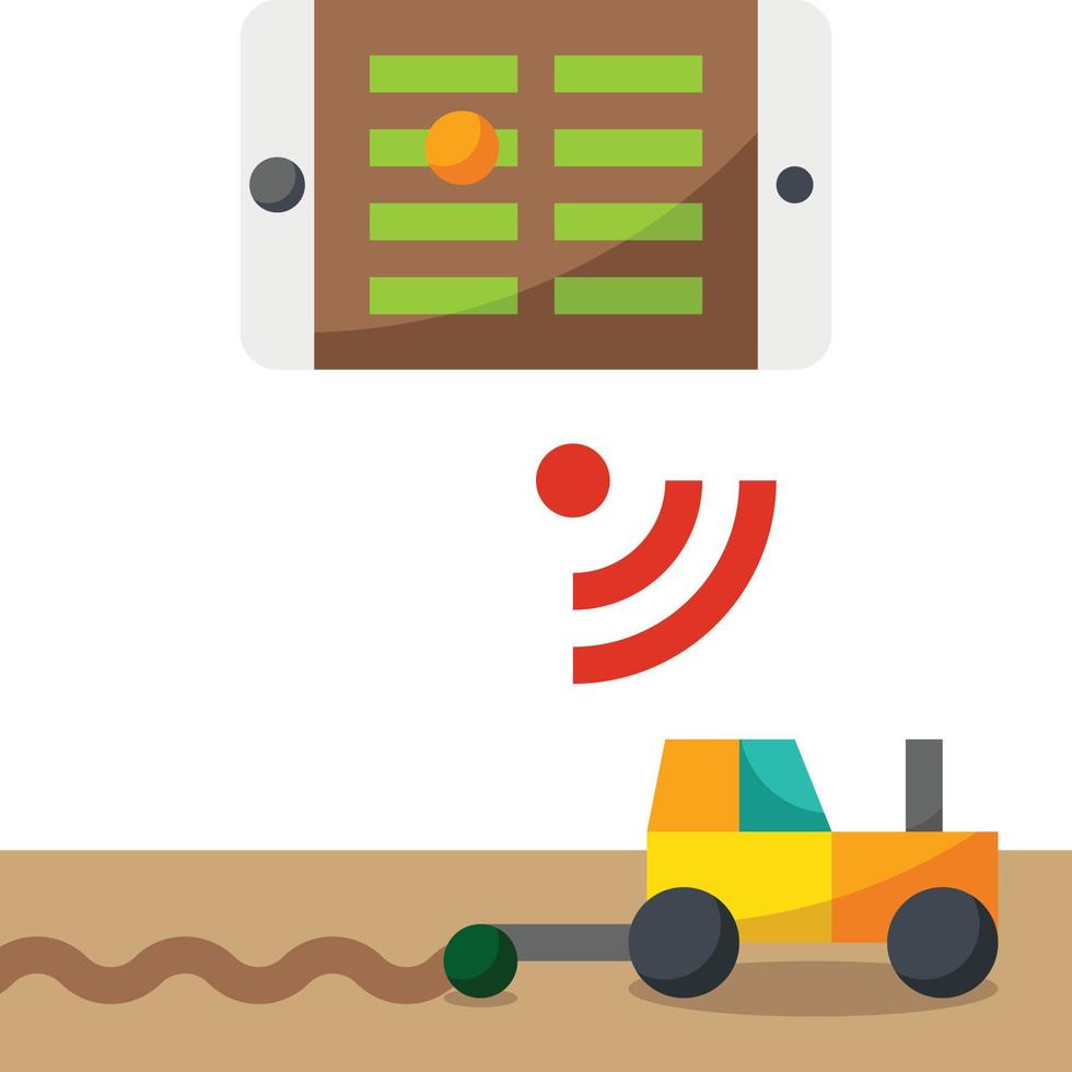 farming agriculture ai artificial intelligence - flat icon vector