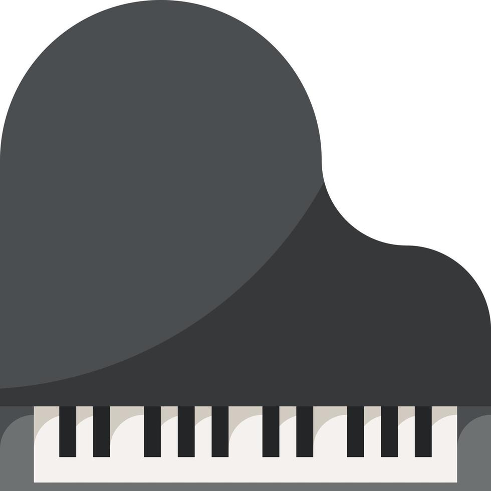 instrumento musical de música de piano - icono plano vector