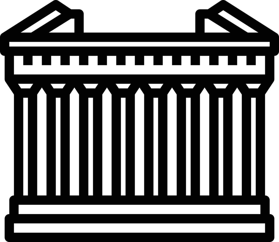 athens greece landmark parthenon building - outline icon vector