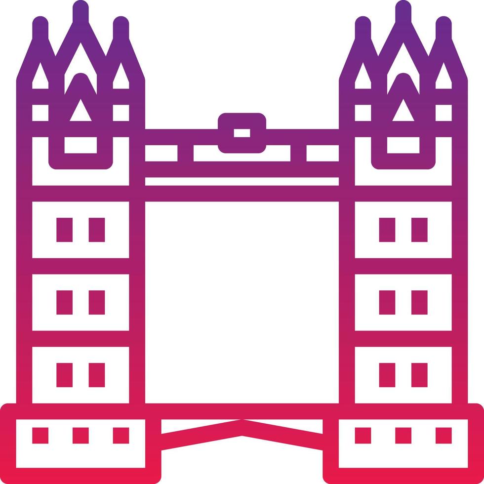 london bridge landmark england building - gradient icon vector
