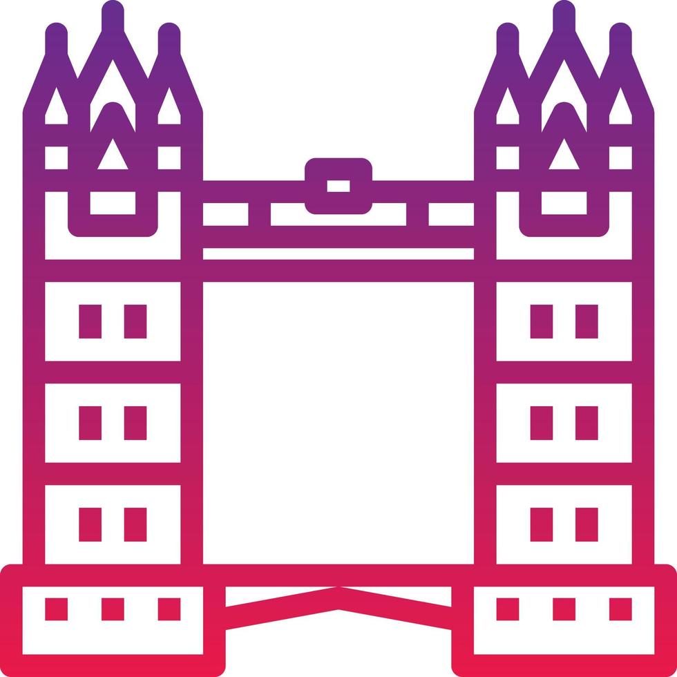 london bridge landmark england building - gradient icon vector