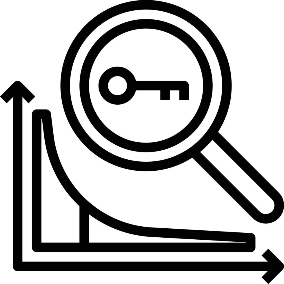 long tail search keyword analysis seo - outline icon vector