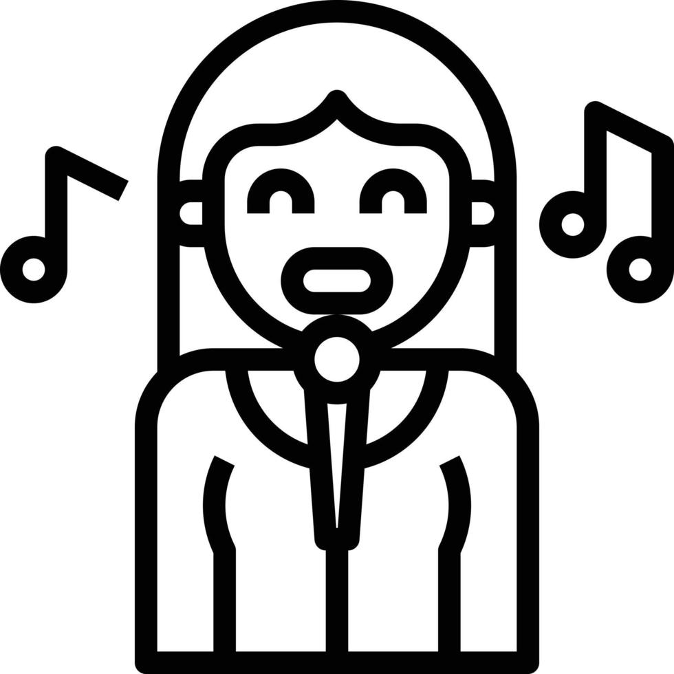 cantante música instrumento musical avatar - icono de contorno vector