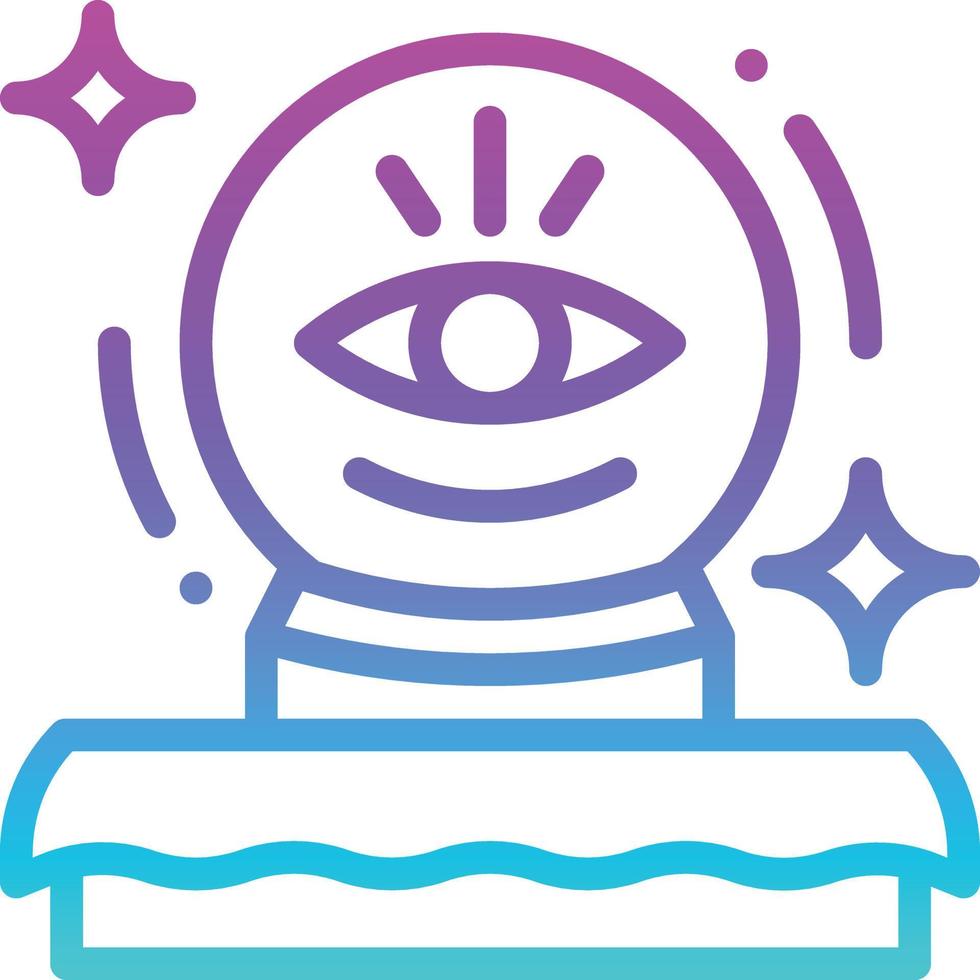 fortune teller gypsy crystal entertainment - gradient icon vector