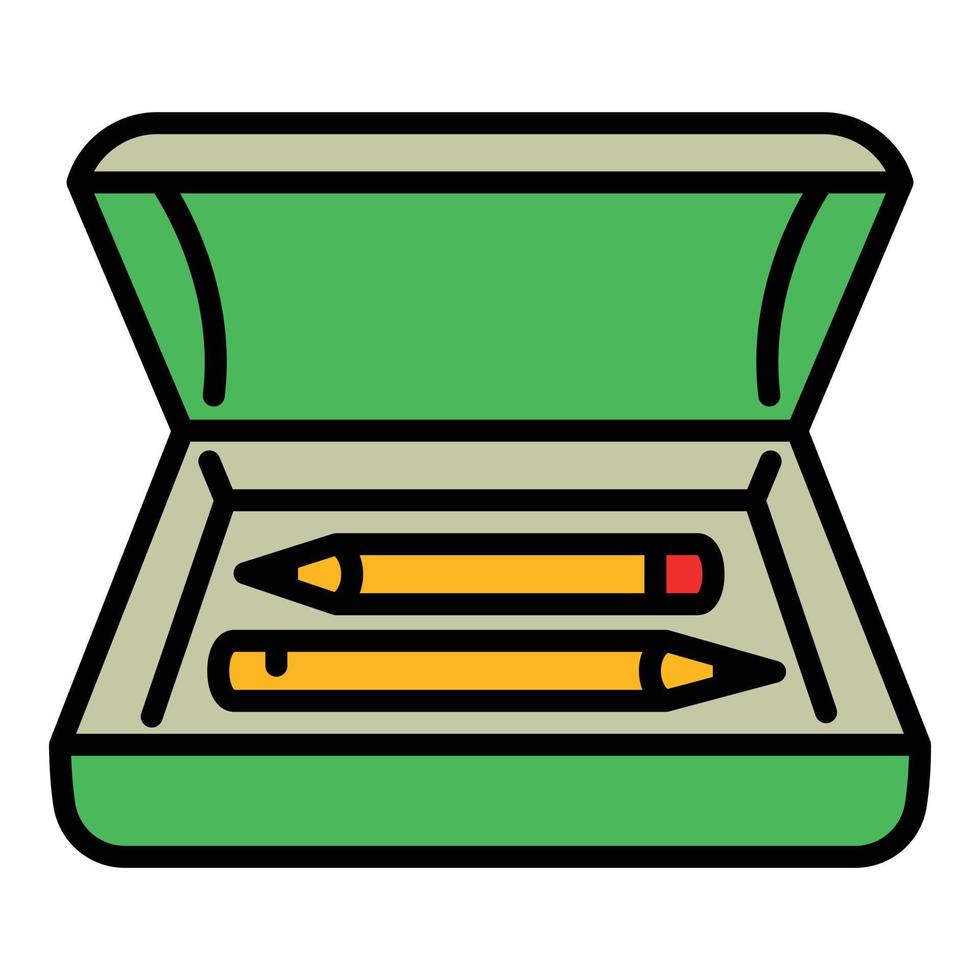 Pencil box icon, outline style vector