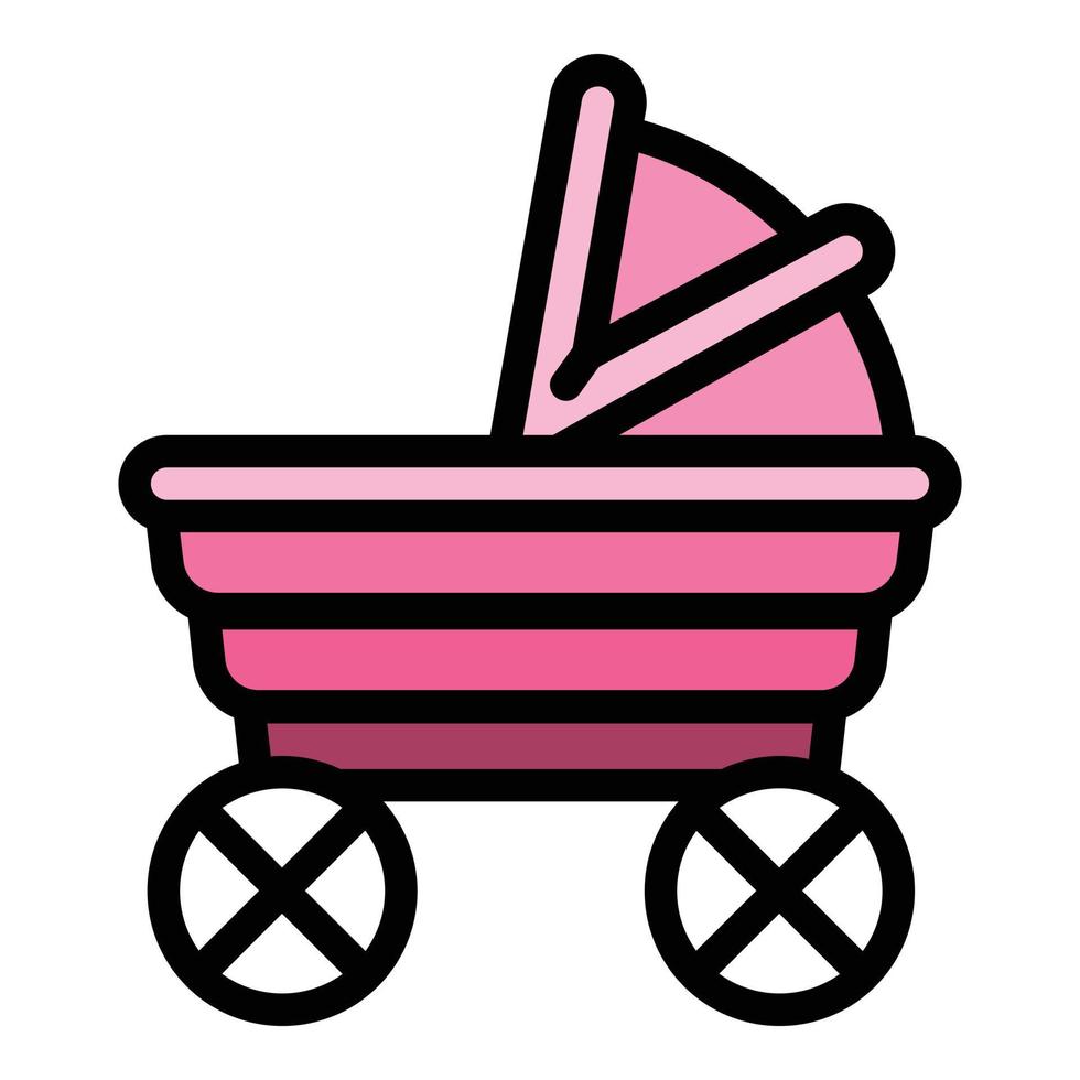 Baby buggy icon, outline style vector