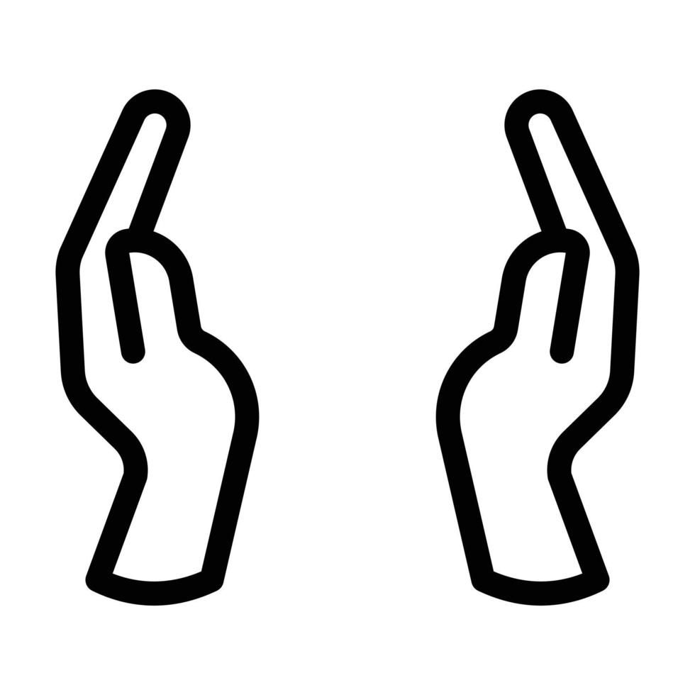 Hands keep icon, outline style vector