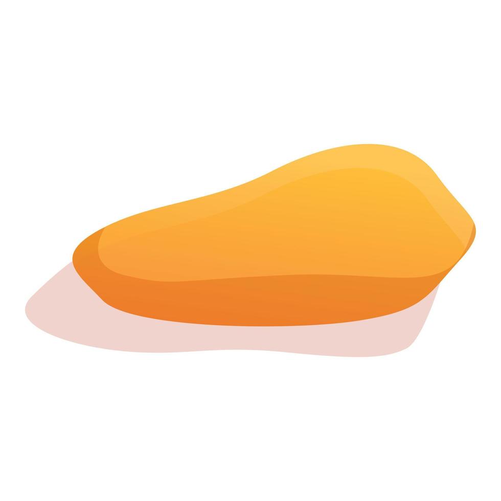 Orange stone icon, cartoon style vector
