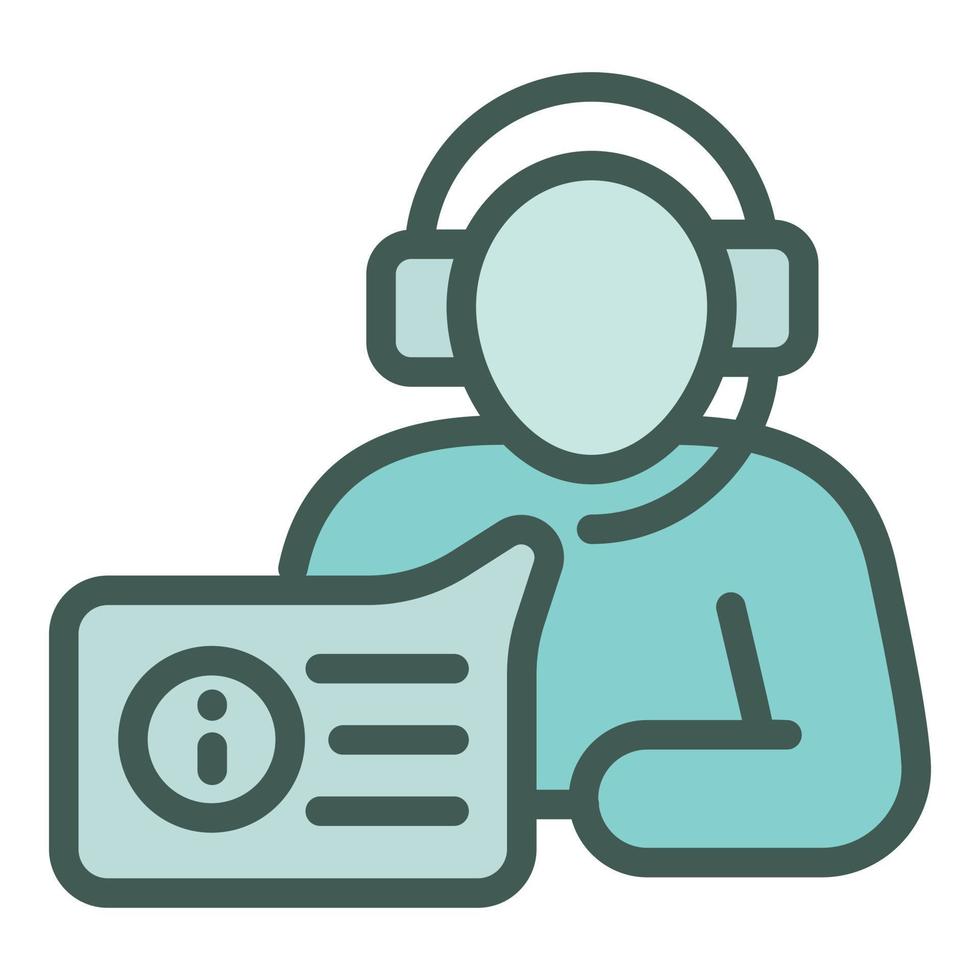 Agent desk icon outline vector. Customer service vector