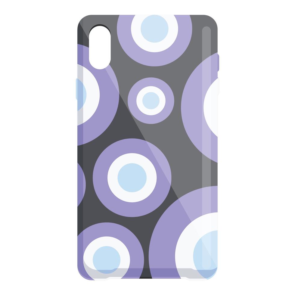 Circle phone case icon cartoon vector. Mobile cover vector