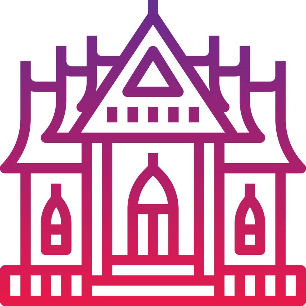 temple religious monk thailand building - gradient icon vector