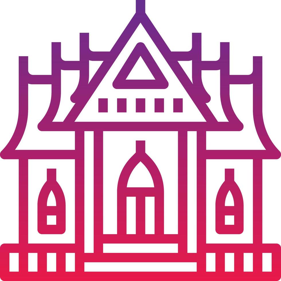 temple religious monk thailand building - gradient icon vector