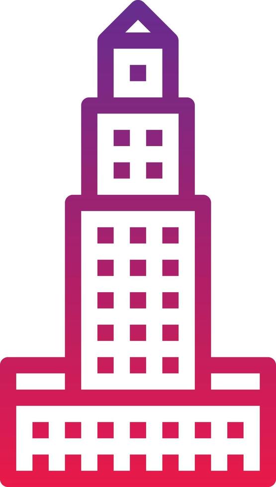 tower hotel skyscraper town building - gradient icon vector