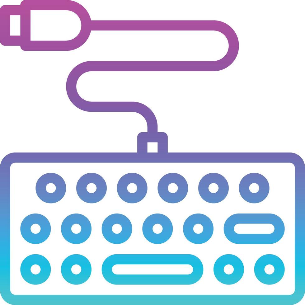 keyboard type connect computer accessory - gradient icon vector