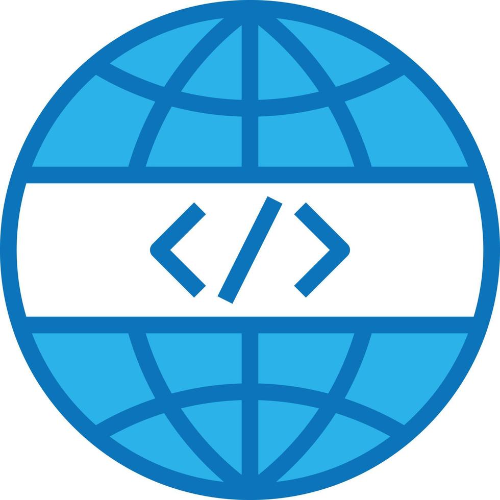 etiquetas html mundo sitio web seo - icono azul vector