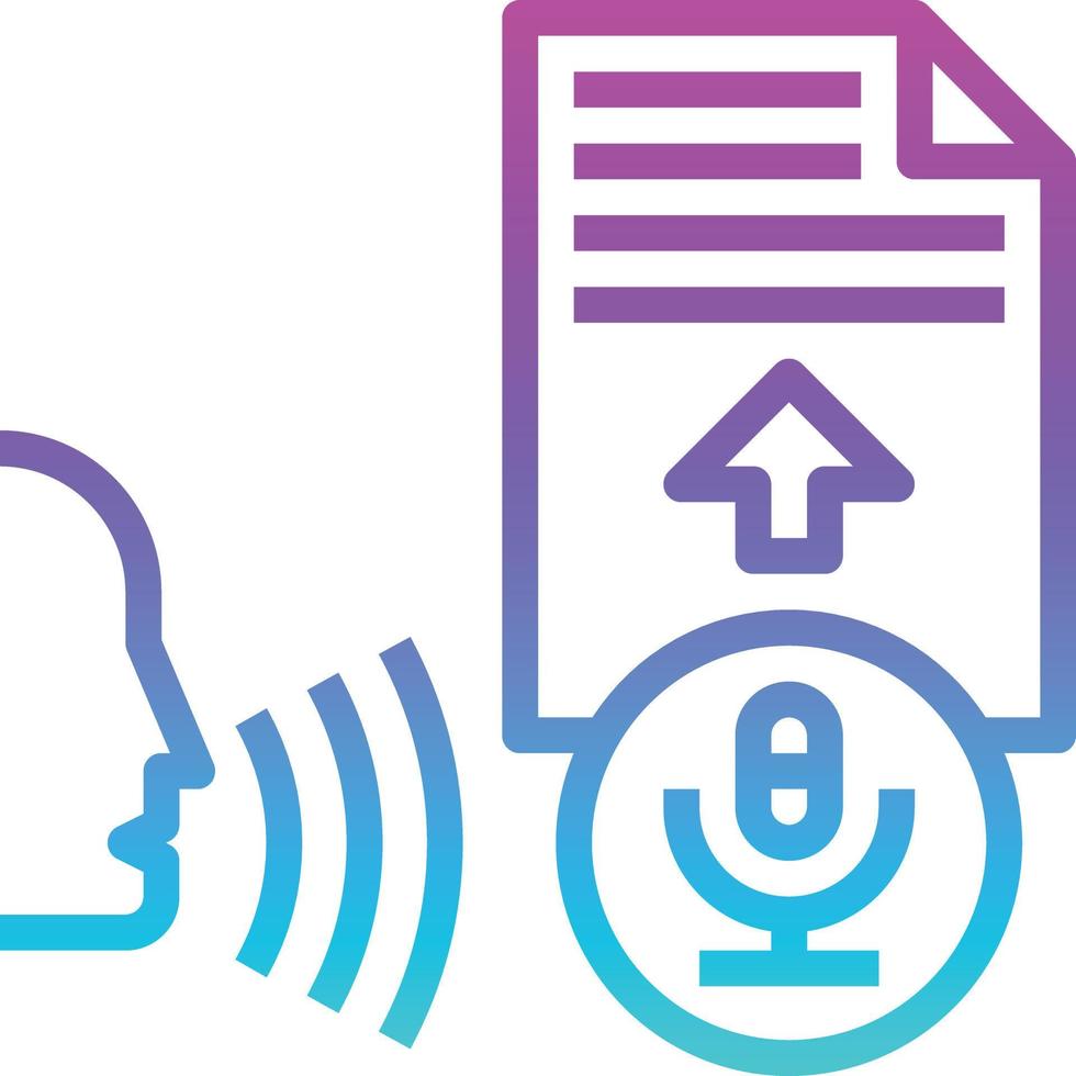 speech recognition record ai artificial intelligence - gradient icon vector