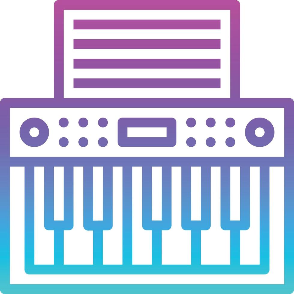 teclado musical música electone - icono degradado vector