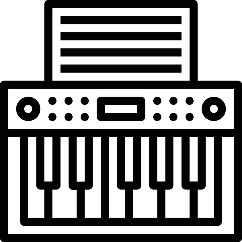 teclado musical música electone - icono de contorno vector