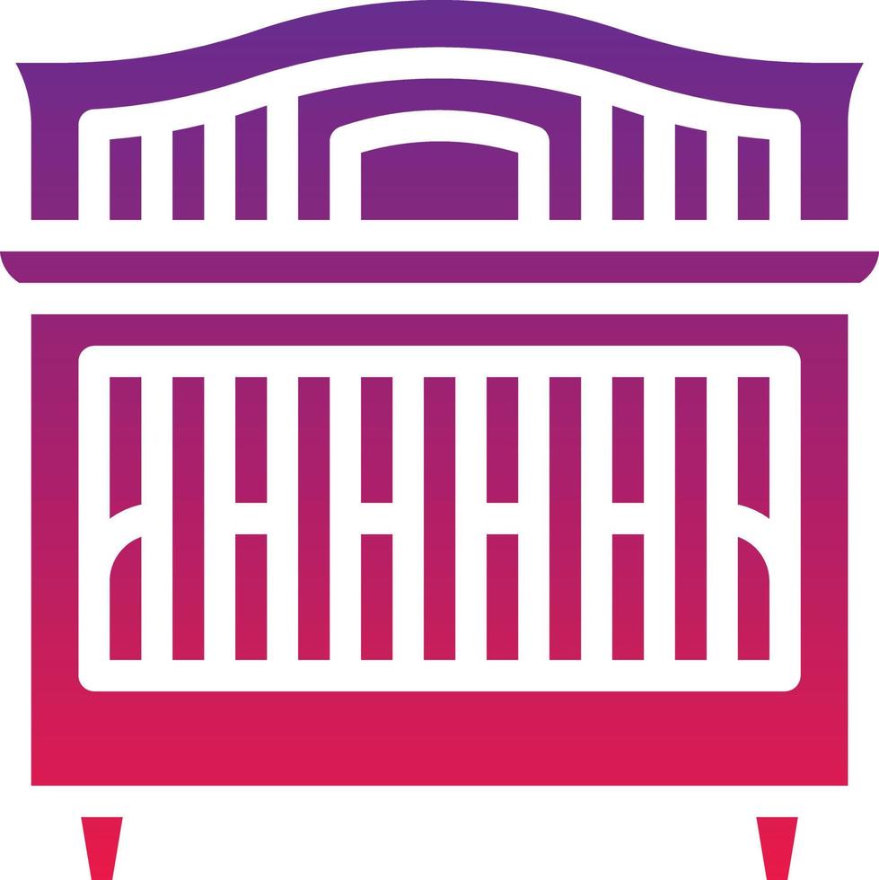 crib bed cradle baby accessories - solid gradient icon vector