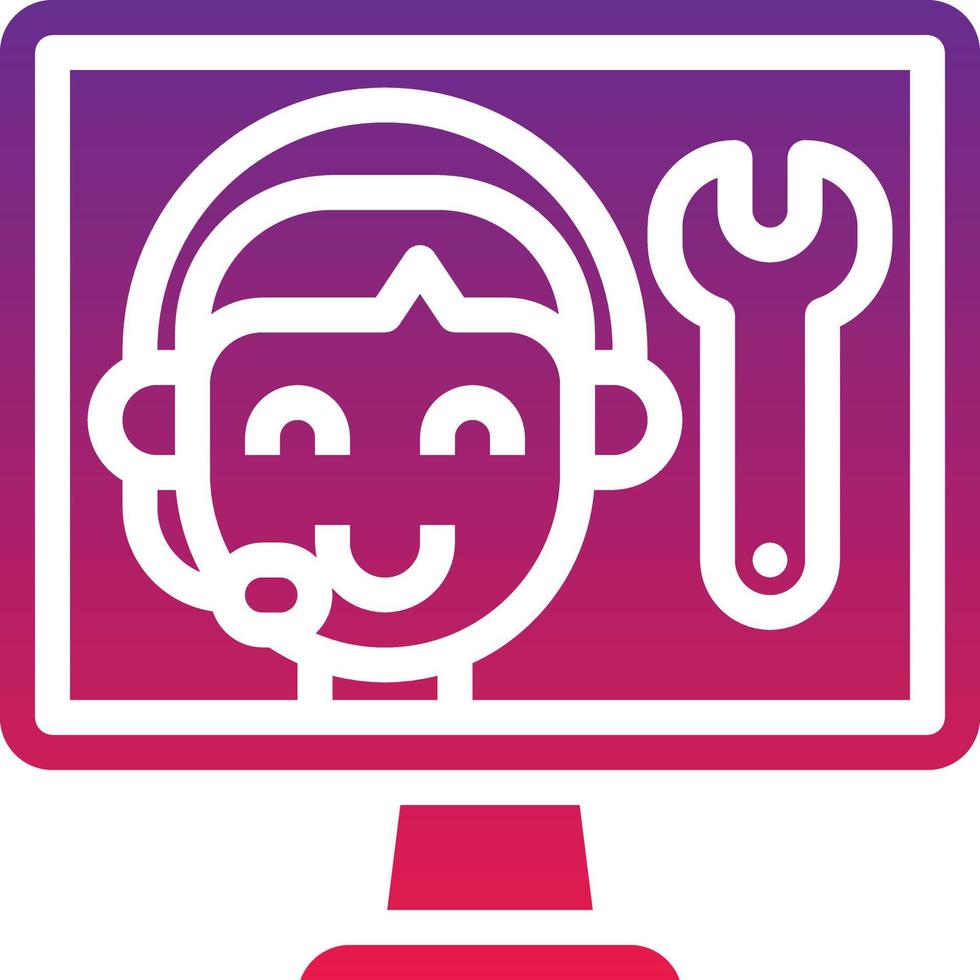 support technical call center technicial seo - solid gradient icon vector