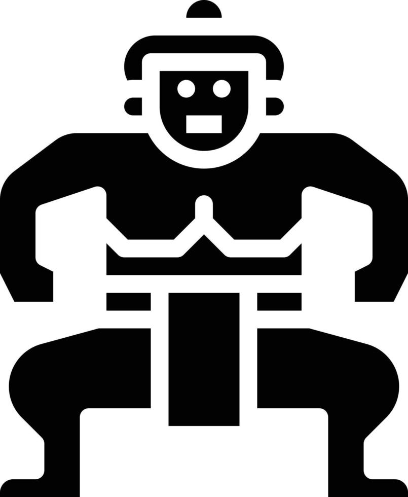 sumo fighting japan japaneses - solid icon vector