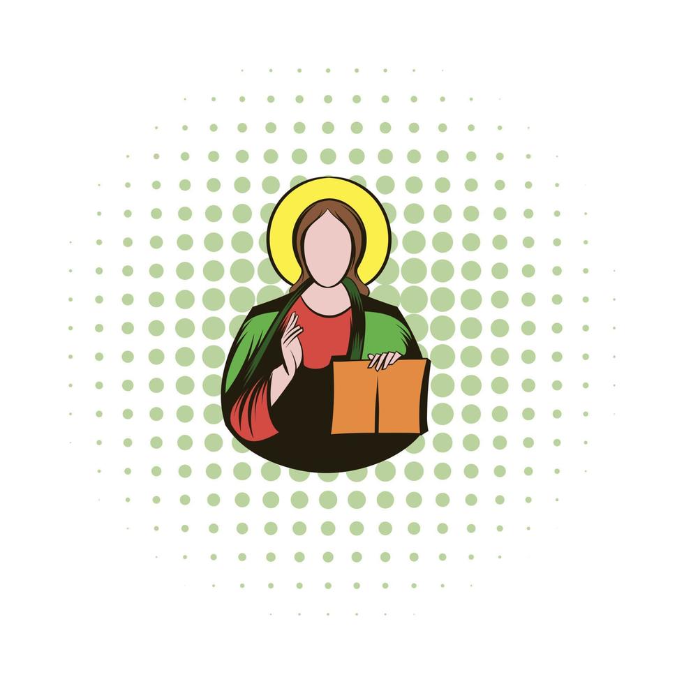 Jesus Christ comics icon vector