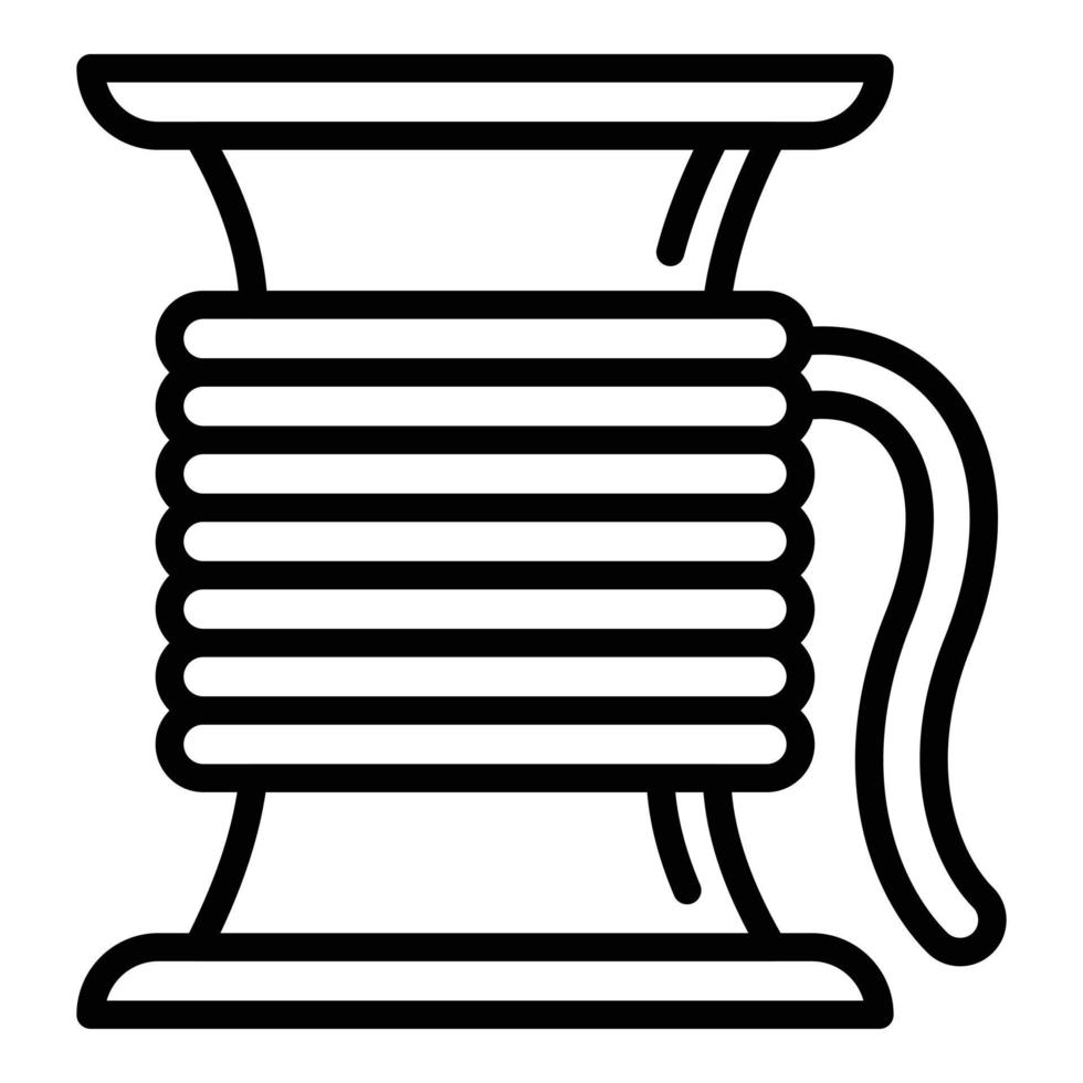 Cord wire coil icon, outline style vector
