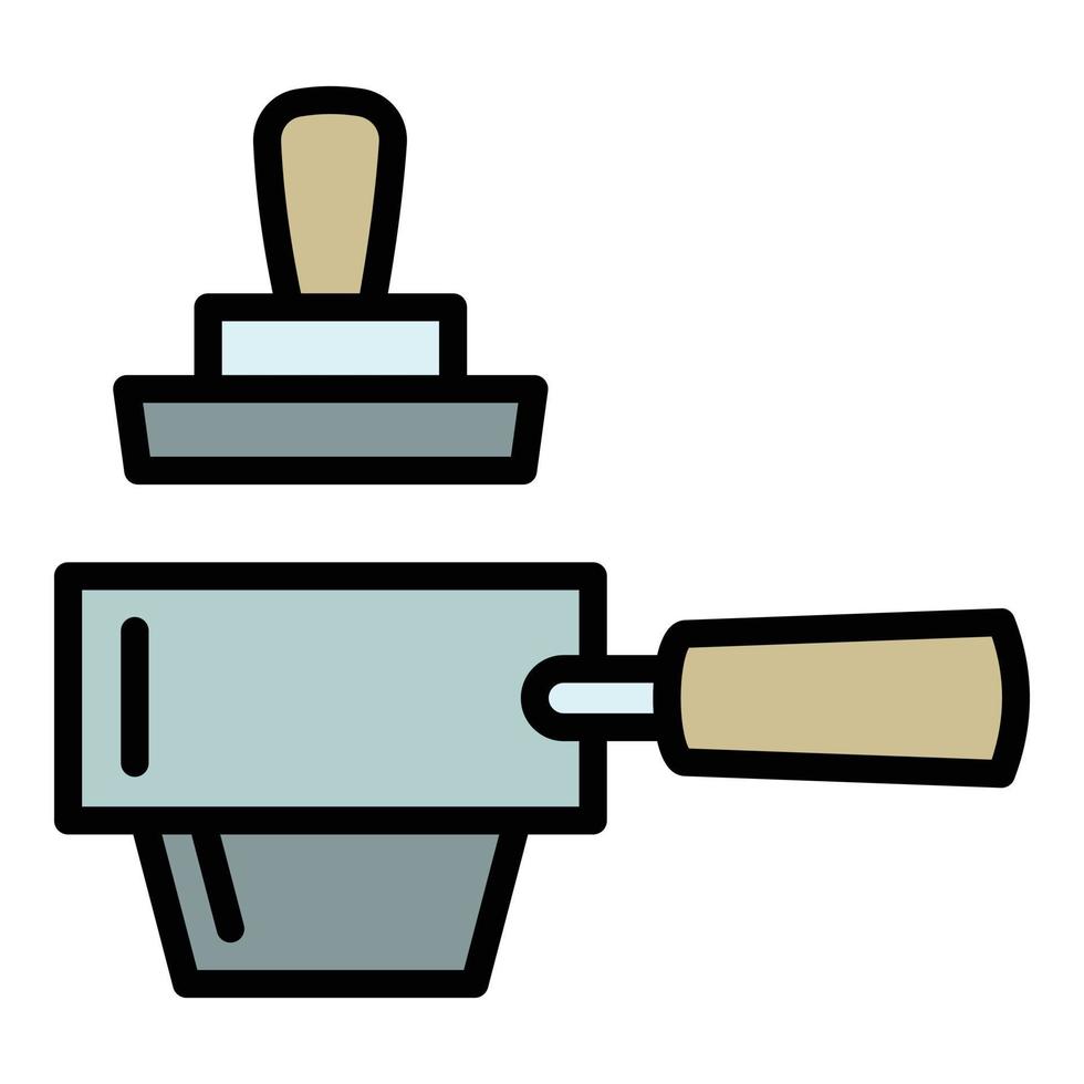 Steel portafilter icon, outline style vector