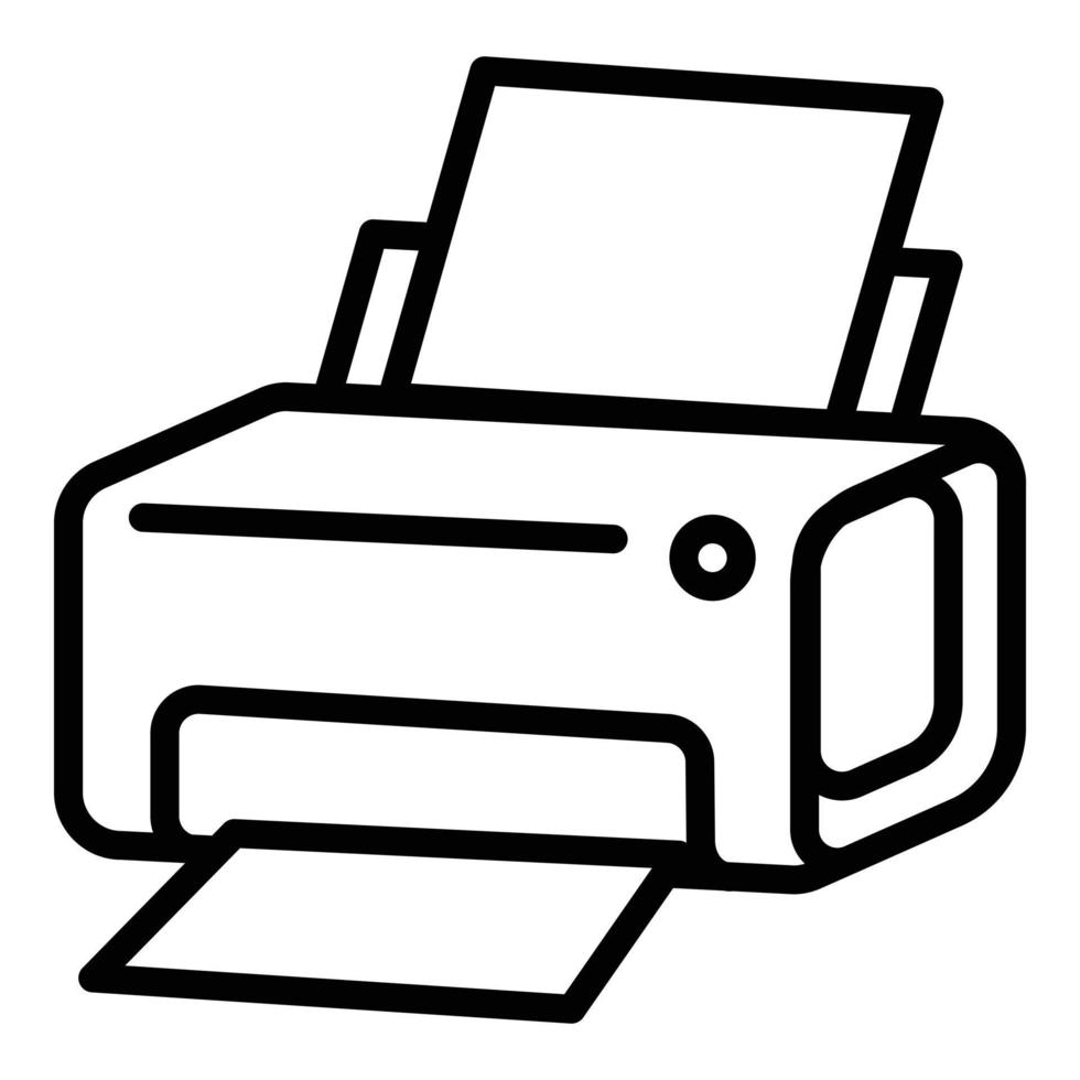 icono de impresora láser, estilo de esquema vector