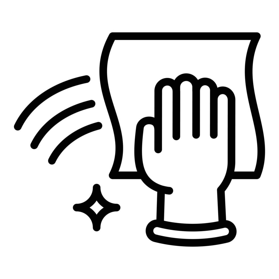 Clean rag icon, outline style vector