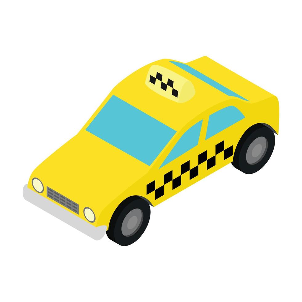 Taxi car isometric 3d icon vector
