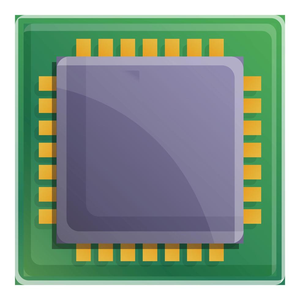 Quantum processor icon, cartoon style vector