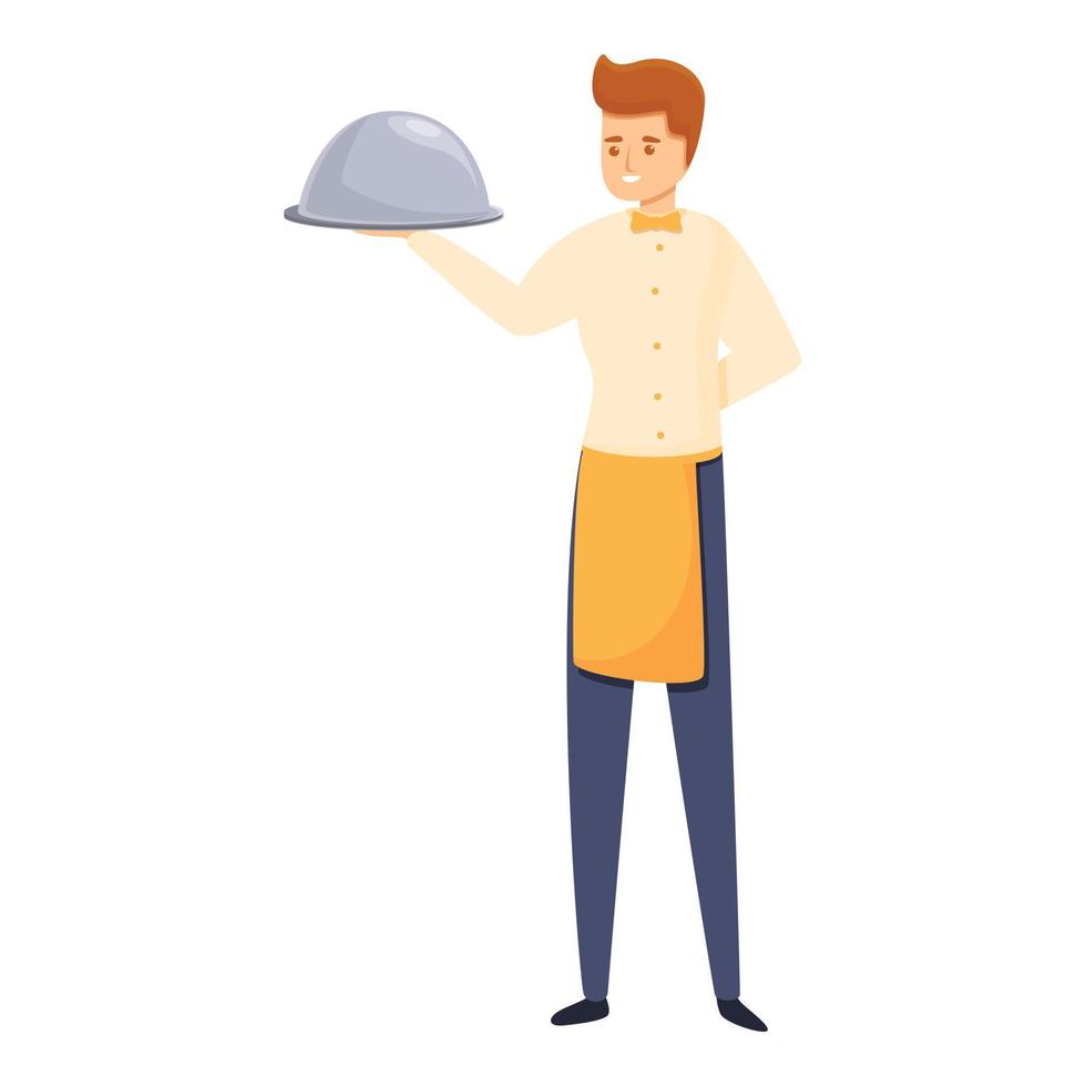 Gentleman butler icon, cartoon style vector