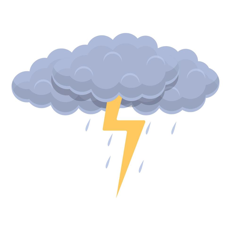 Bolt cloud icon, cartoon style vector