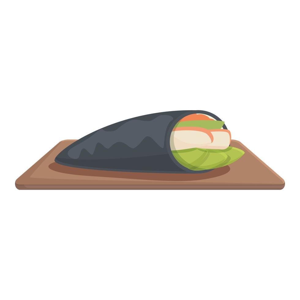 vector de dibujos animados de icono de rollo asiático. cocina tempura