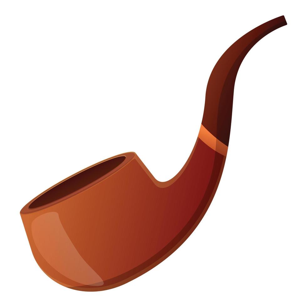 Equipment smoking pipe icon, cartoon style vector