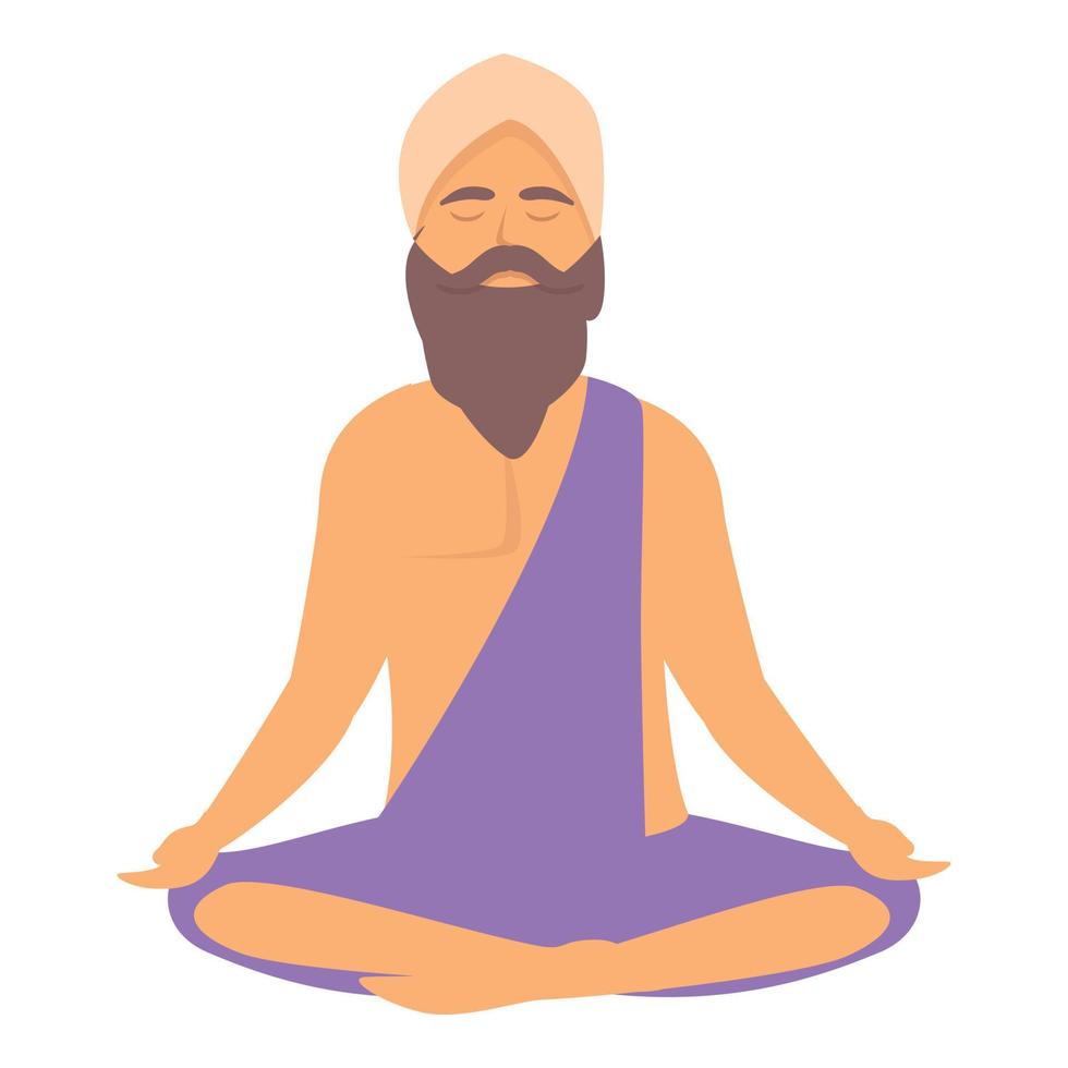 Yogi people icon cartoon vector. Indian man vector