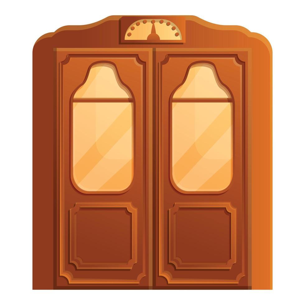 Retro elevator icon, cartoon style vector