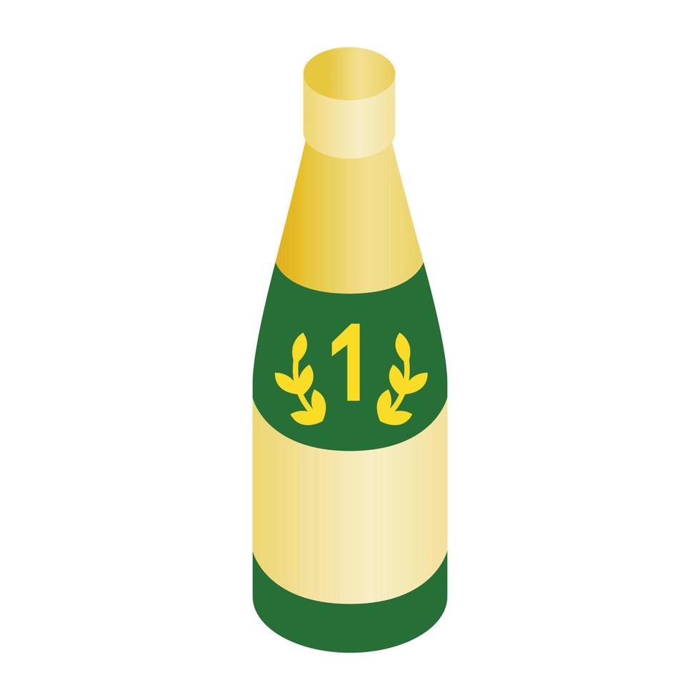 Champagne for the winner isometric 3d icon vector
