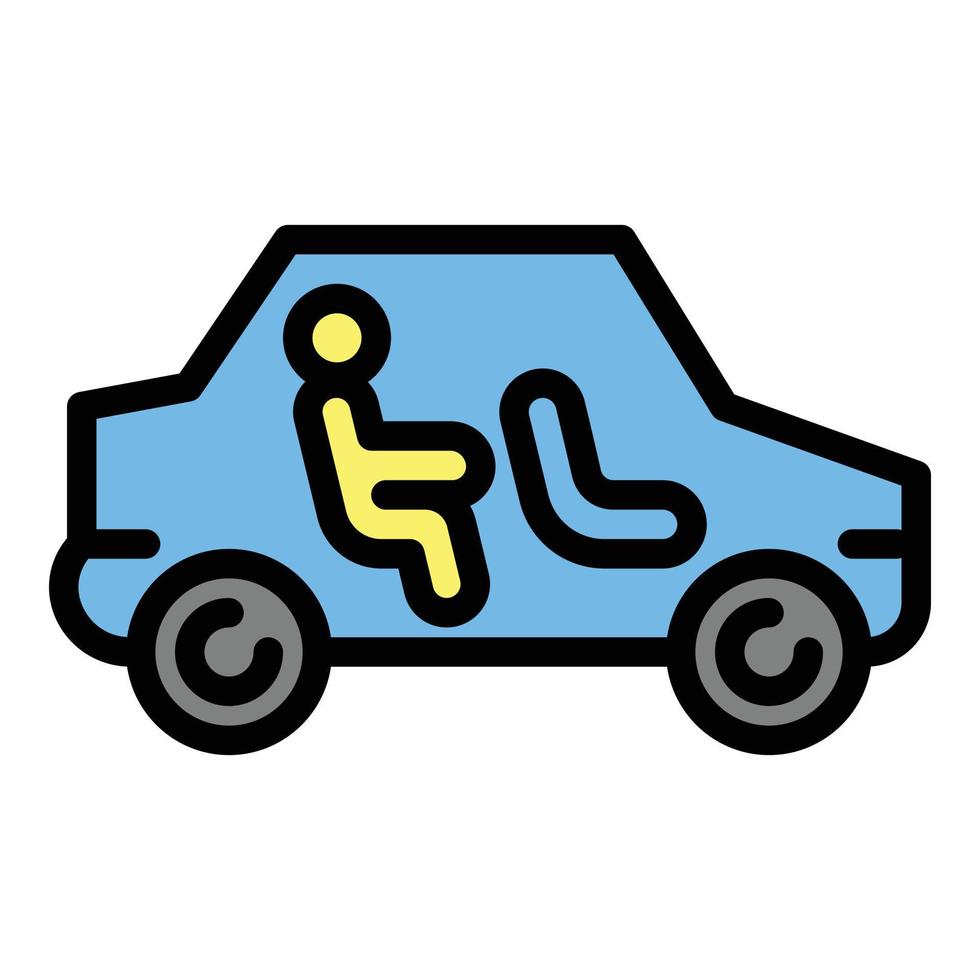 Autonomous car icon, outline style vector